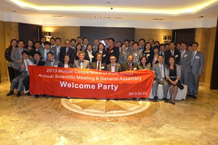 Welcome party group photo.